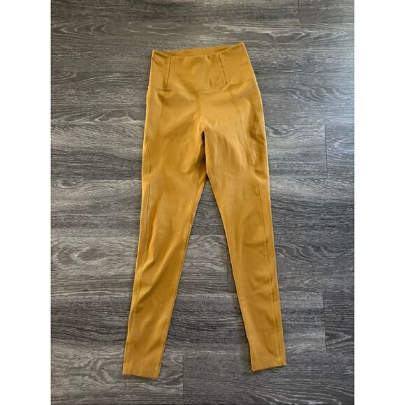 Girlfriend Collective Mustard Yellow High Waisted Leggings Size XS - Picture 2 of 5